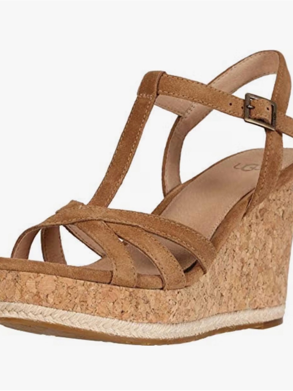 UGG Women’s Melissa Wedge Sandals - Chestnut - Gently Worn